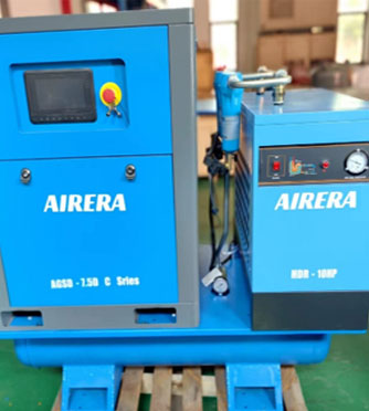 La livraison du compresseur AIRERA PM-VSD 250KW@100PSI AGCD production de ciment